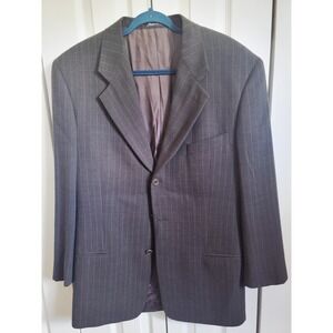 Mani 42L Made in Italy Wool Blazer Brown Houndstooth Patterned Jacket Armani Men